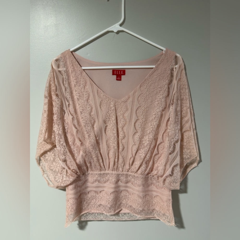 Ella Moss Pink Floral Lace Blouse Women’s Small